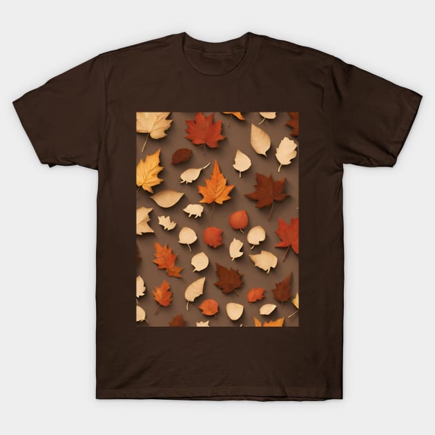 Autumn Leaves Scattered T-Shirt by Abeer Ahmad